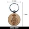Roman Soldier Centurion Sword Shield Engraved Wood Round Keychain Tag Charm